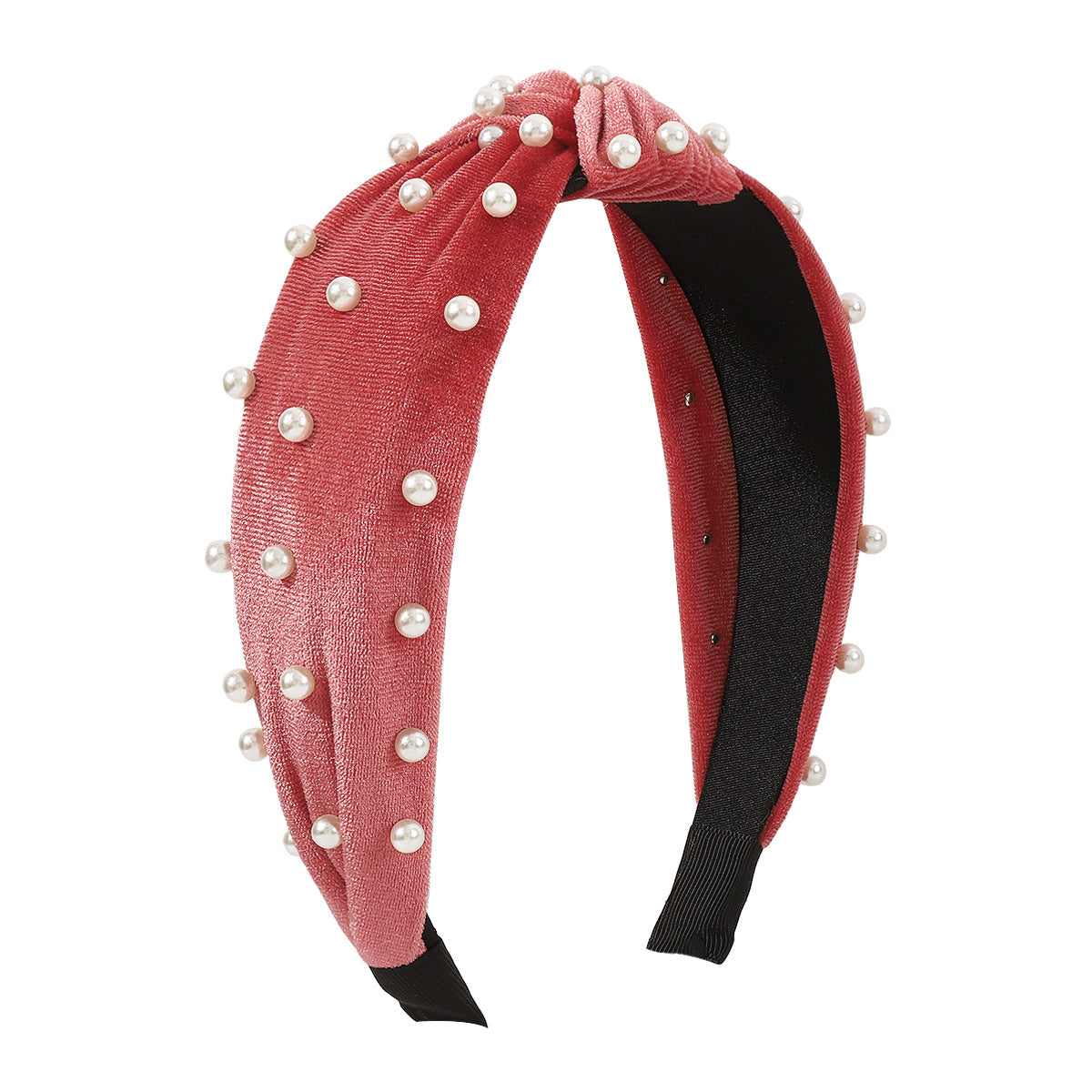 Wholesale Beaded Flannel Multi-color Knotted Fabric Headband